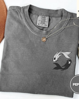 Moon Spirits Embroidered Tee – ATLA-Inspired Northern Water Tribe Shirt, Ocean and Moon Spirits, Koi Fish Yin and Yang Anime Shirt