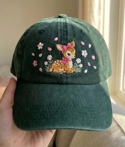 Embroidered Deer Baseball Cap – 100% Cotton, Garment Washed, Unisex, Bachelorette Party Hat