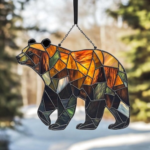 Bear Suncatcher: Woodland Acrylic Window Decor